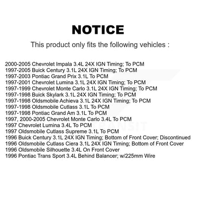 Engine Crankshaft Position Sensor SEN-2CRK0155 For Chevrolet Impala Buick Grand