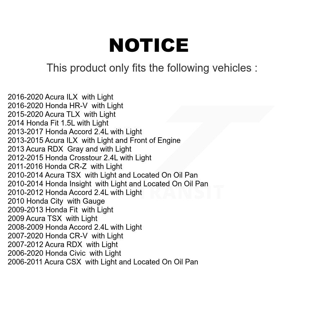 Engine Oil Pressure Switch SEN-2OPS0029 For Honda Civic CR-V Accord Acura HR-V