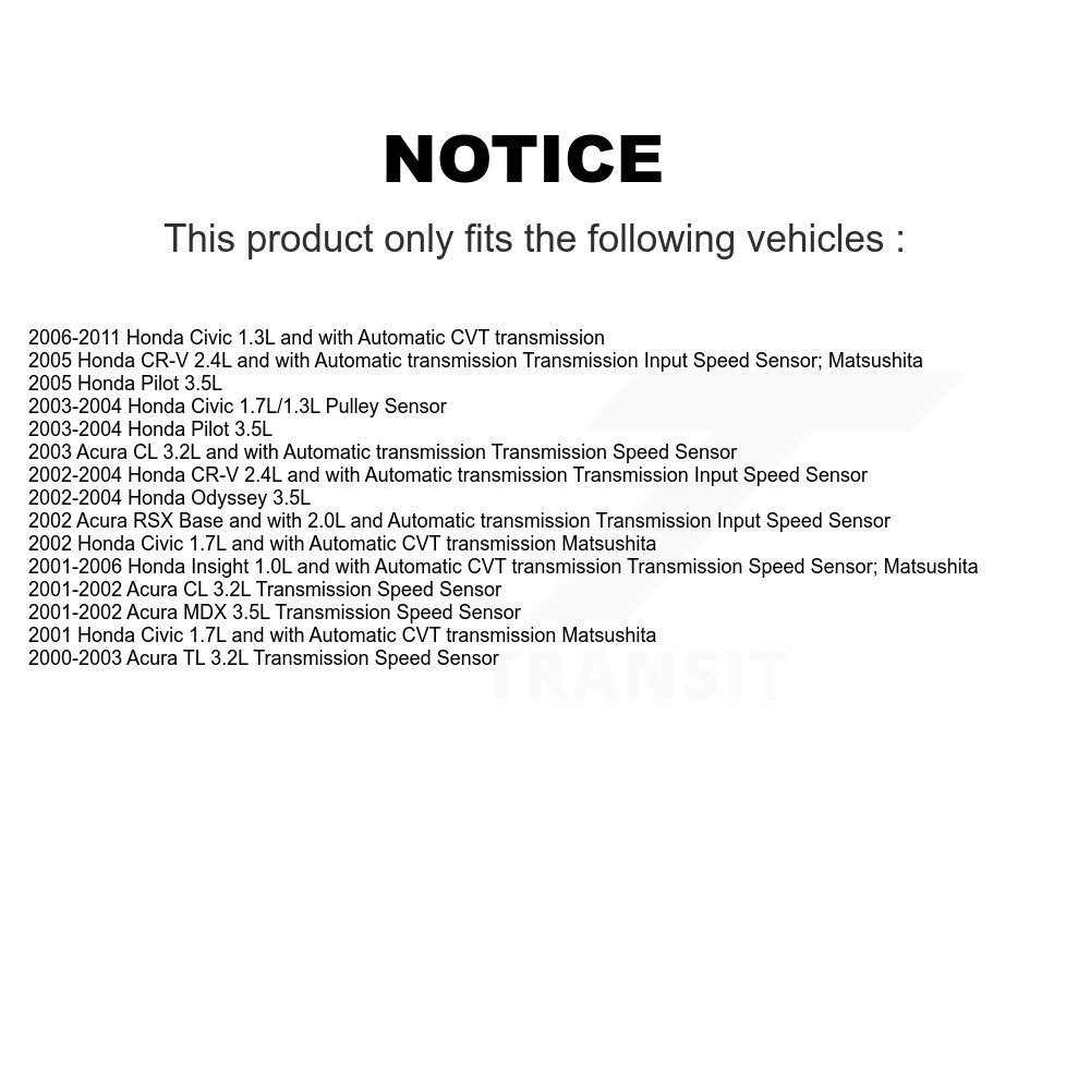 Speed Sensor For Honda Civic CR-V Odyssey Acura Pilot TL RSX MDX CL