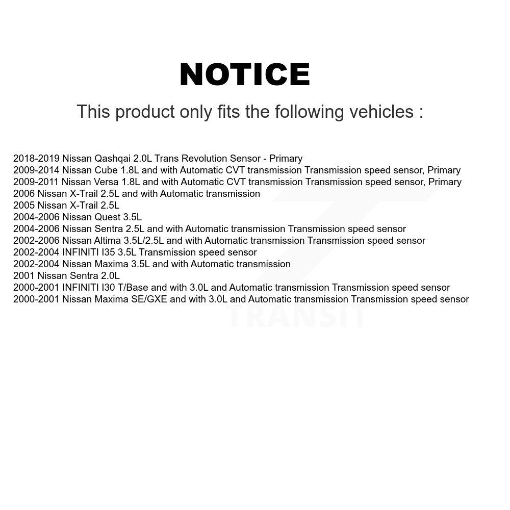Speed Sensor For Nissan Qashqai Versa Altima X-Trail Sentra Cube