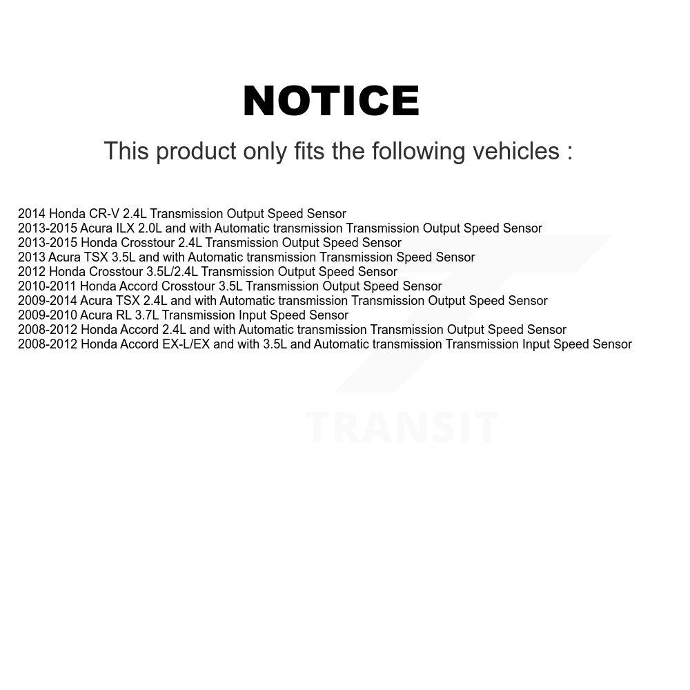 Vehicle Speed Sensor SEN-2VSS0099 For Honda Accord CR-V Acura TSX ILX Crosstour