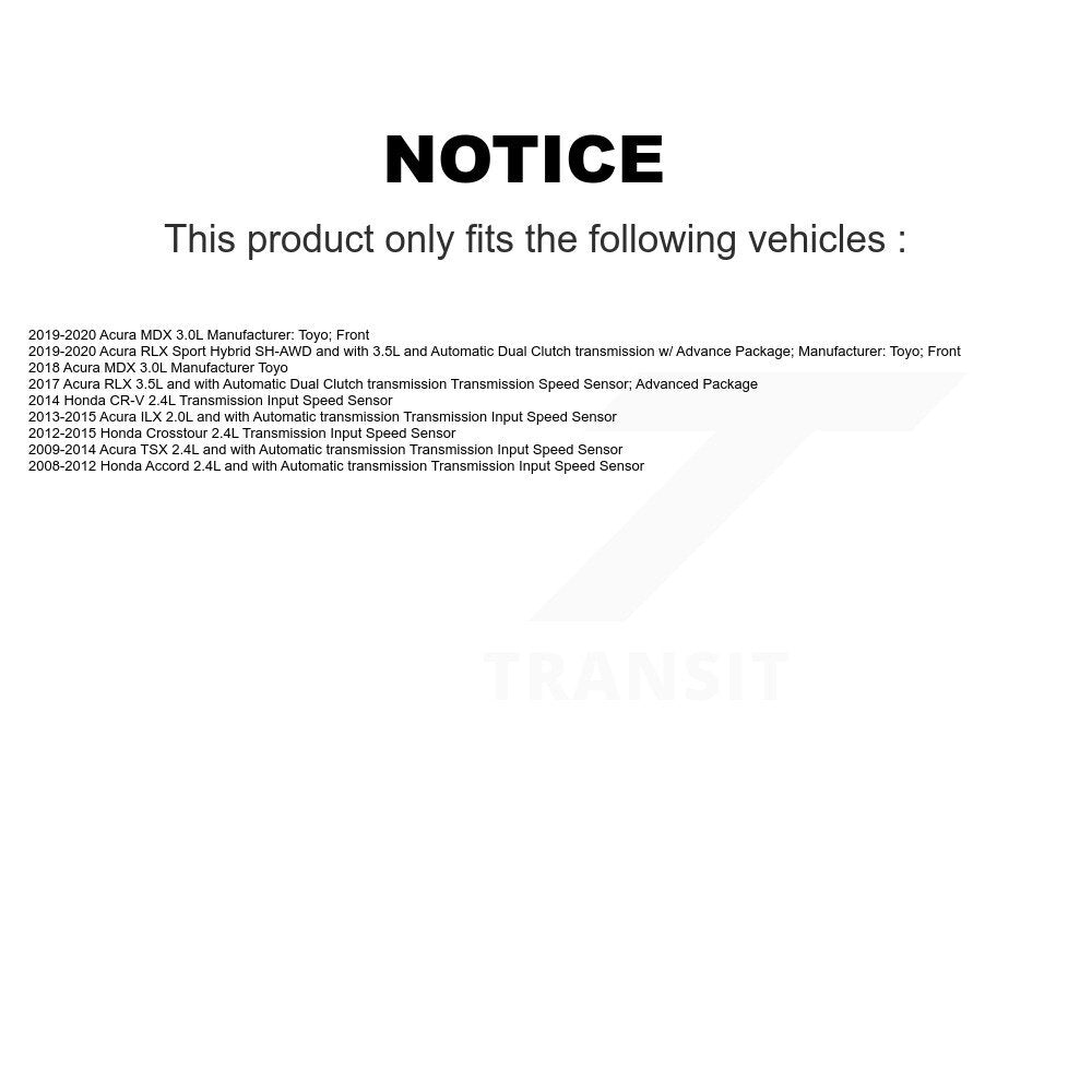 Vehicle Speed Sensor SEN-2VSS0104 For Honda Accord CR-V Acura MDX TSX ILX RLX