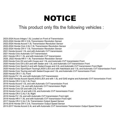 Vehicle Speed Sensor SEN-2VSS0523 For Honda CR-V Civic Accord HR-V Fit Acura