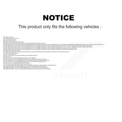 Vehicle Speed Sensor SEN-2VSS0532 For Toyota Corolla Tacoma Ram 3500 Dodge C-HR