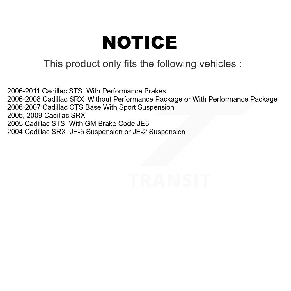 Semi-Metallic Disc Brake Pads Rear SIM-1020 For Cadillac CTS SRX STS