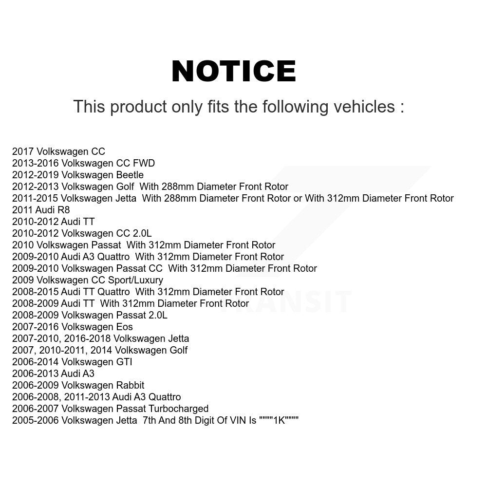 Semi-Metallic Disc Brake Pads Front SIM-1107 For Volkswagen Jetta Golf Beetle CC