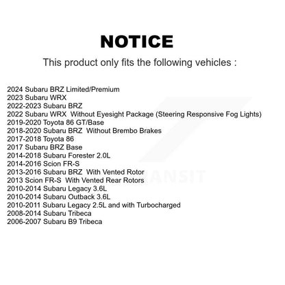 Semi-Metallic Disc Brake Pads Rear SIM-1124 For Subaru Forester Outback Legacy