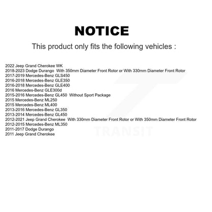 Semi-Metallic Disc Brake Pads Front SIM-1455 For Jeep Grand Cherokee Dodge ML350