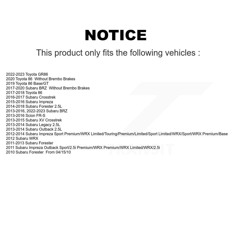 Semi-Metallic Disc Brake Pads Front SIM-1539 For Subaru Forester Impreza XV BRZ