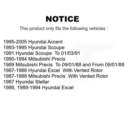 Semi-Metallic Disc Brake Pads Front SIM-440 For Hyundai Accent Excel Scoupe