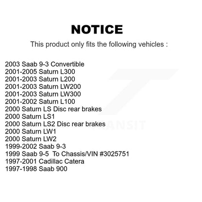 Semi-Metallic Disc Brake Pads Rear SIM-709A For Saab Saturn 9-3 L200 L300 L100