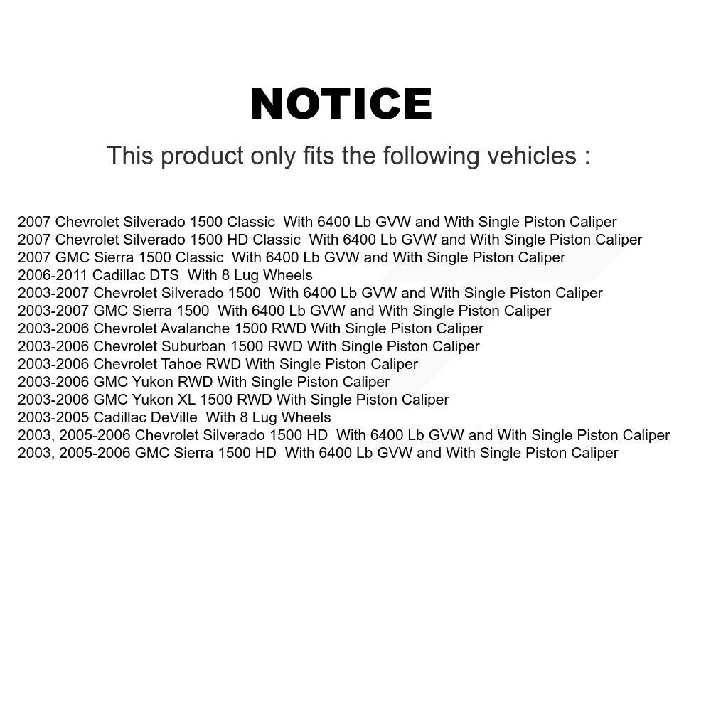 Brake Caliper Rear Left SLC-18B4854 For Chevrolet GMC Silverado 1500 Sierra DTS