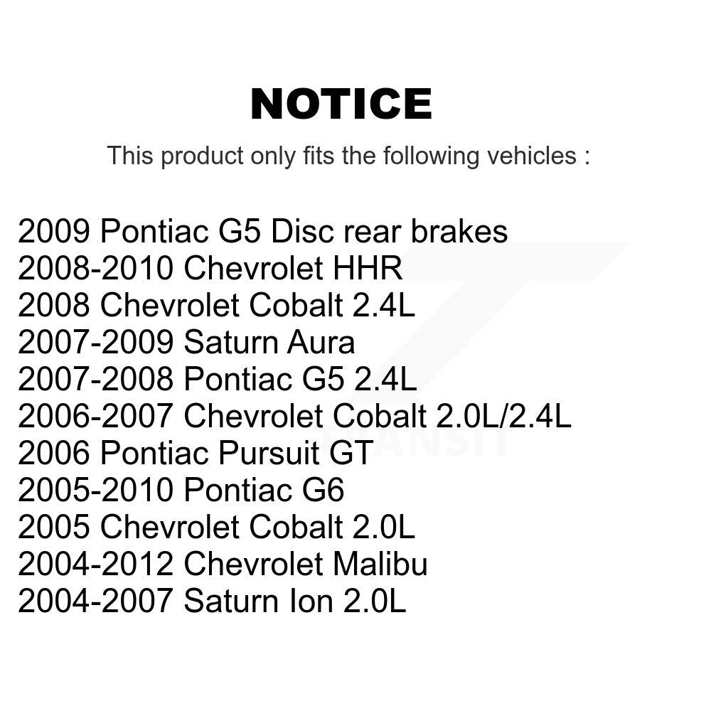 Brake Caliper Rear Right SLC-18B4892 For Chevrolet Malibu Pontiac Cobalt G5 G6