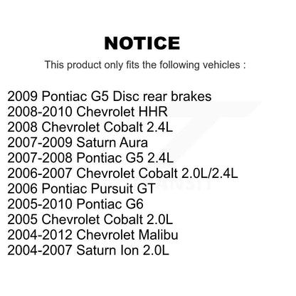 Brake Caliper Rear Left SLC-18B4893 For Chevrolet Malibu Pontiac Cobalt G5 G6