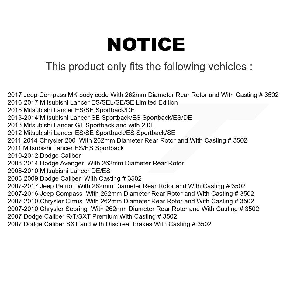 Brake Caliper Rear Left SLC-18B5039 For Jeep Mitsubishi Lancer Patriot Dodge 200