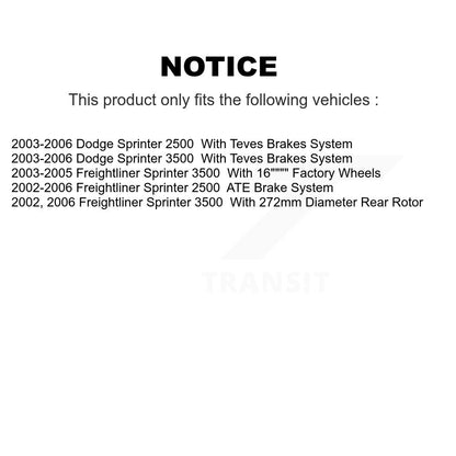 Ceramic Disc Brake Pads Rear TEC-1006 For Sprinter 2500 Dodge Freightliner 3500