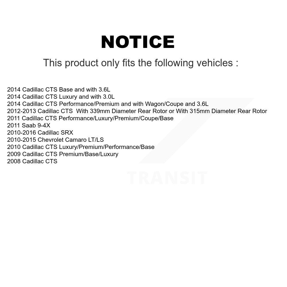 Ceramic Disc Brake Pads Rear TEC-1337 For Cadillac SRX Chevrolet Camaro CTS Saab