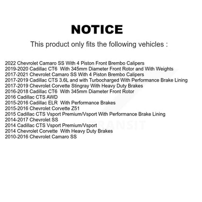 Ceramic Disc Brake Pads Front TEC-1474 For Chevrolet Camaro Corvette Cadillac SS