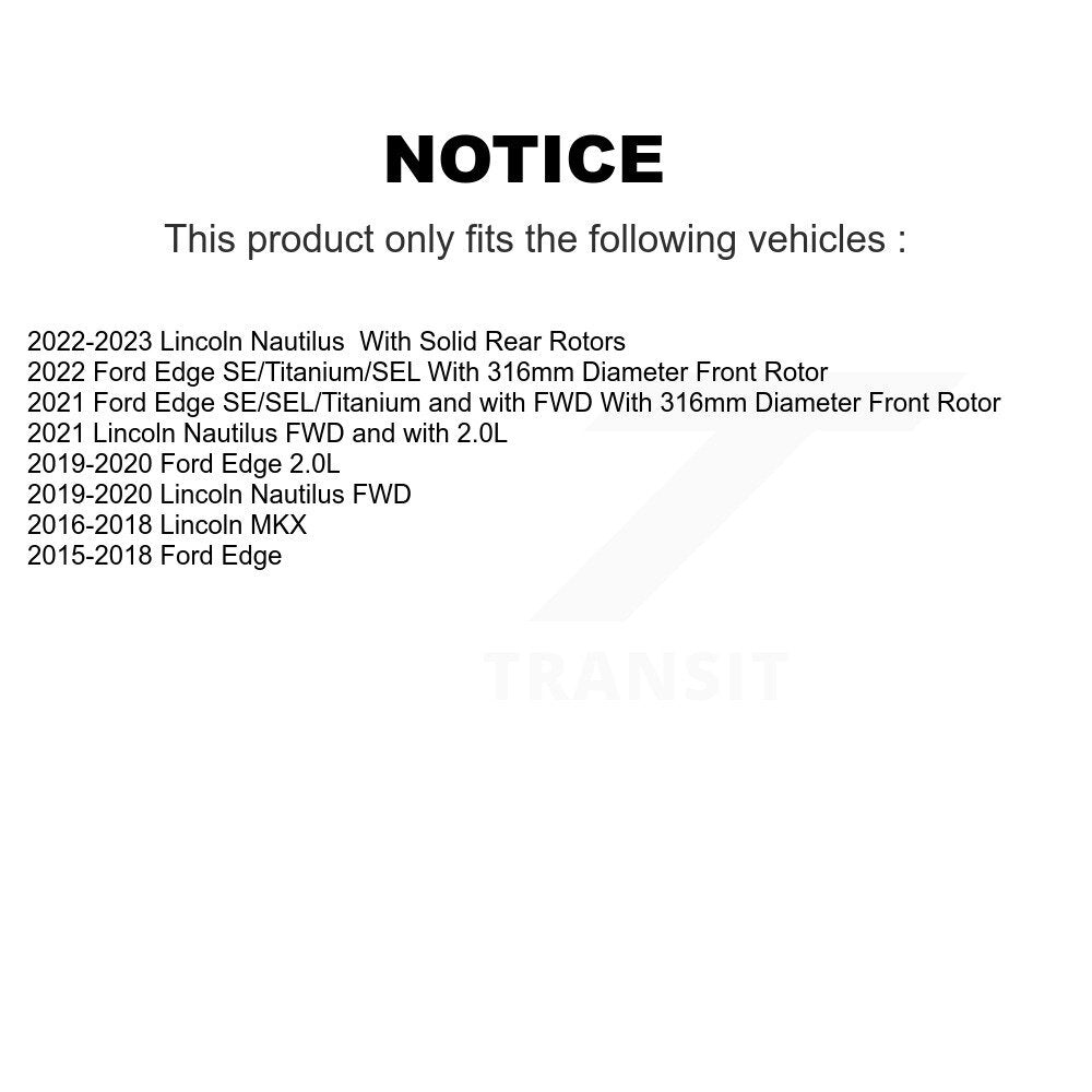 Ceramic Disc Brake Pads Front TEC-1818 For Ford Edge Lincoln Nautilus MKX