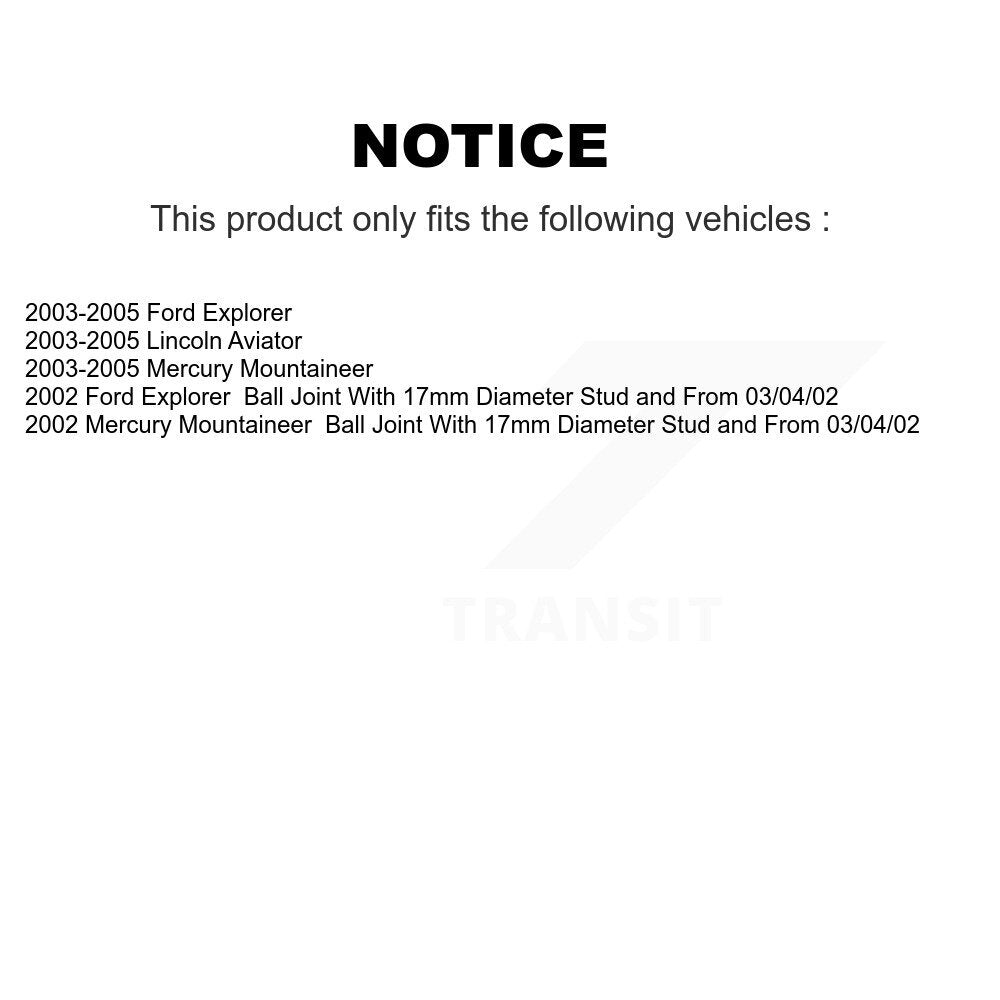 Lateral Arm Ball Joint Assembly Rear Lower Rearward TOR-ES800562 For Ford