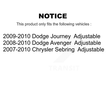 Lateral Arm Rear Upper TOR-K100118 For Dodge Journey Chrysler Sebring Avenger