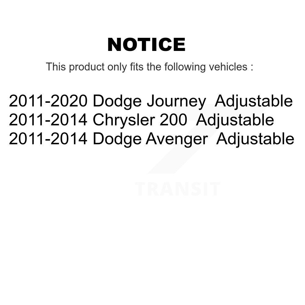 Lateral Arm Rear Upper TOR-K100119 For Dodge Journey Chrysler 200 Avenger