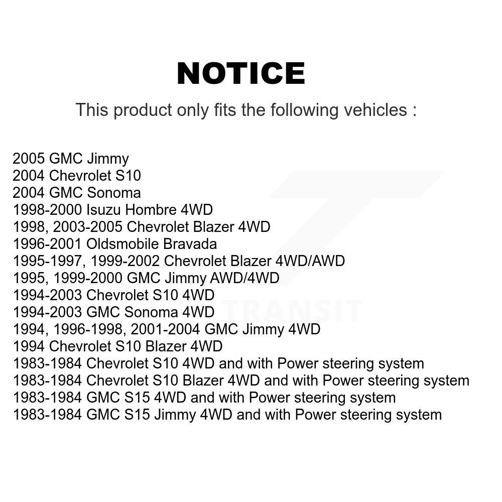 Steering Pitman Arm Front TOR-K6255 For Chevrolet GMC S10 Blazer Jimmy Sonoma