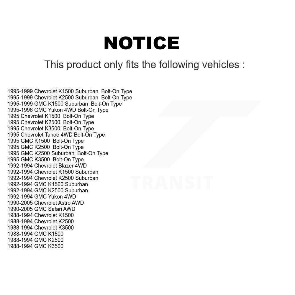 Suspension Ball Joint Front Lower TOR-K6291 For Chevrolet GMC K1500 Astro K2500