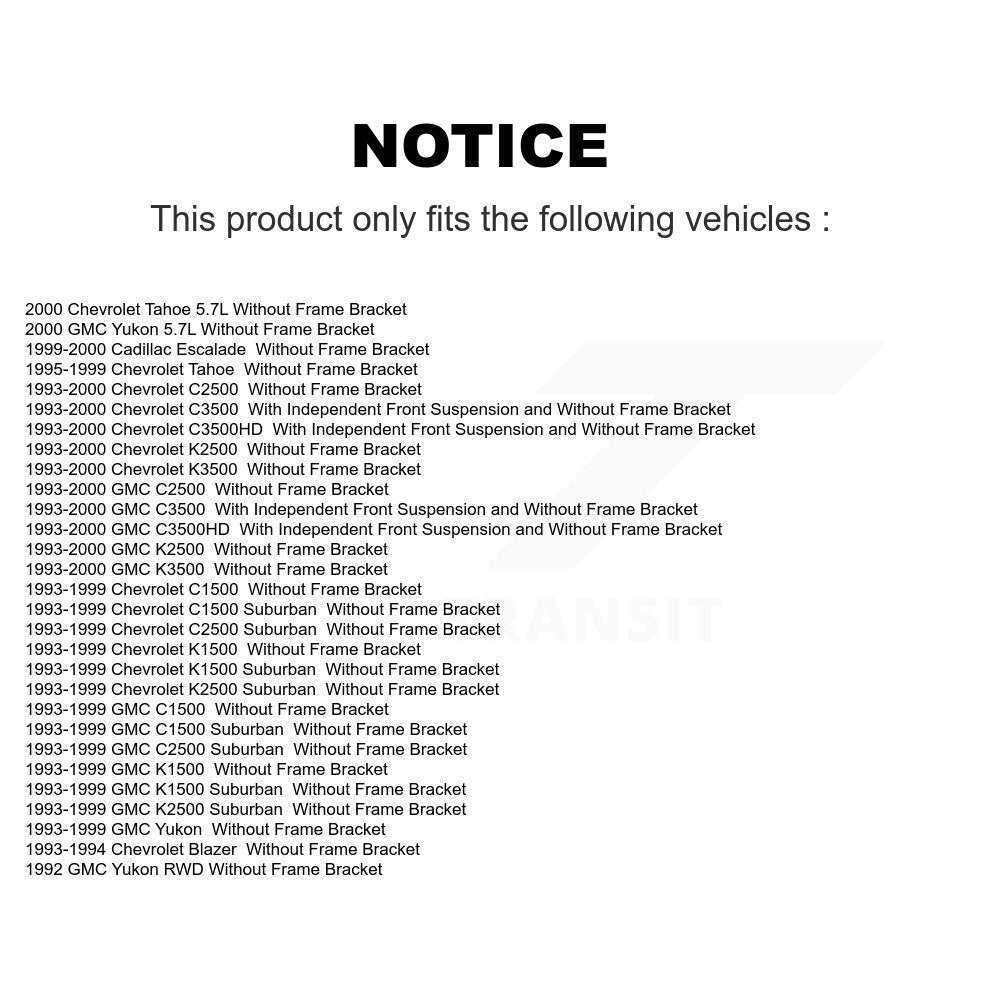 Steering Idler Arm Front TOR-K6447 For Chevrolet GMC K1500 C1500 K2500 K3500