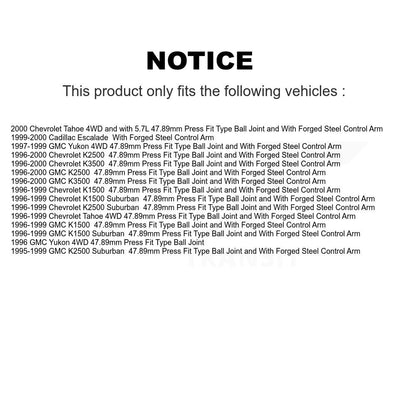 Suspension Ball Joint Front Lower TOR-K6509 For Chevrolet K1500 GMC K2500 K3500