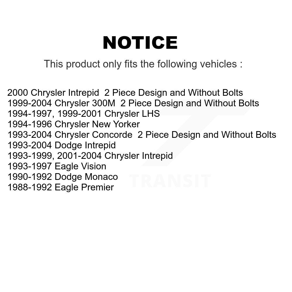 Steering Tie Rod End Bushing Kit Front Inner TOR-K7349 For Chrysler Intrepid LHS