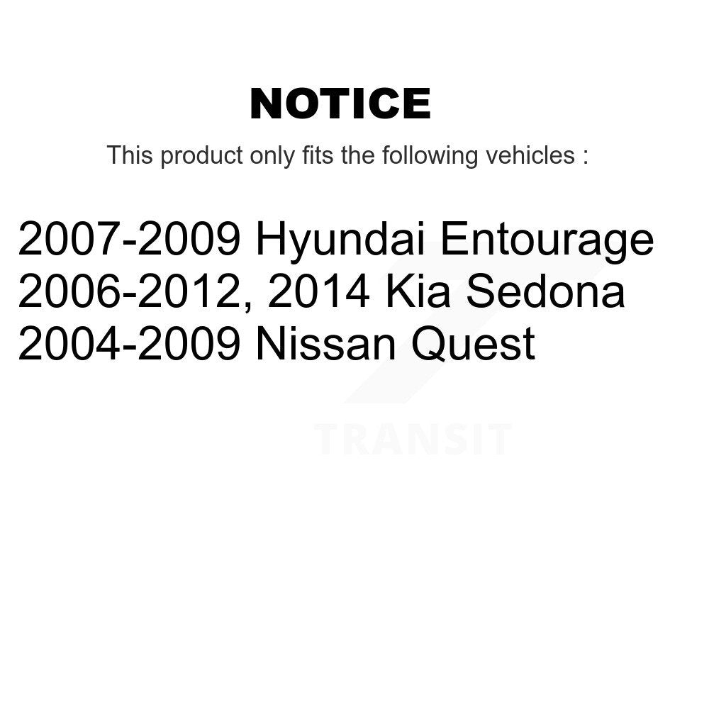 Suspension Stabilizer Bar Link Kit Rear TOR-K80257 For Kia Sedona Nissan Quest