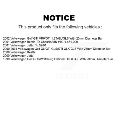 Suspension Stabilizer Bar Link Kit Front TOR-K90435 For Volkswagen Jetta Golf