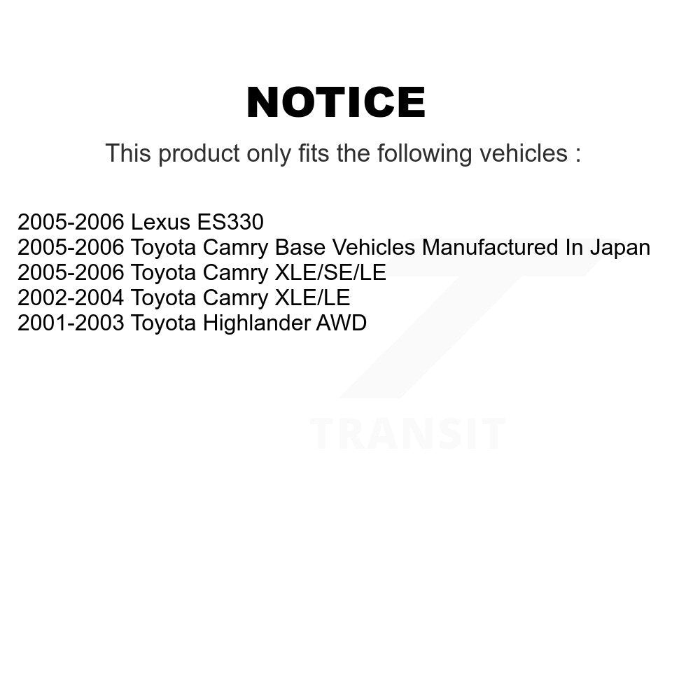Suspension Stabilizer Bar Bushing Kit Rear To Frame TOR-K90522 For Toyota Venza