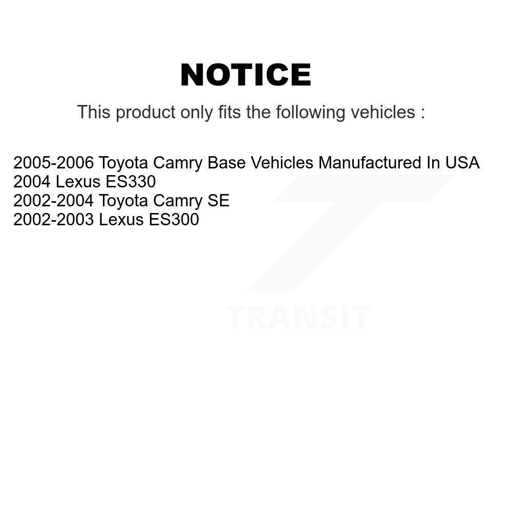 Suspension Stabilizer Bar Bushing Kit Rear To Frame TOR-K90523 For Toyota Camry