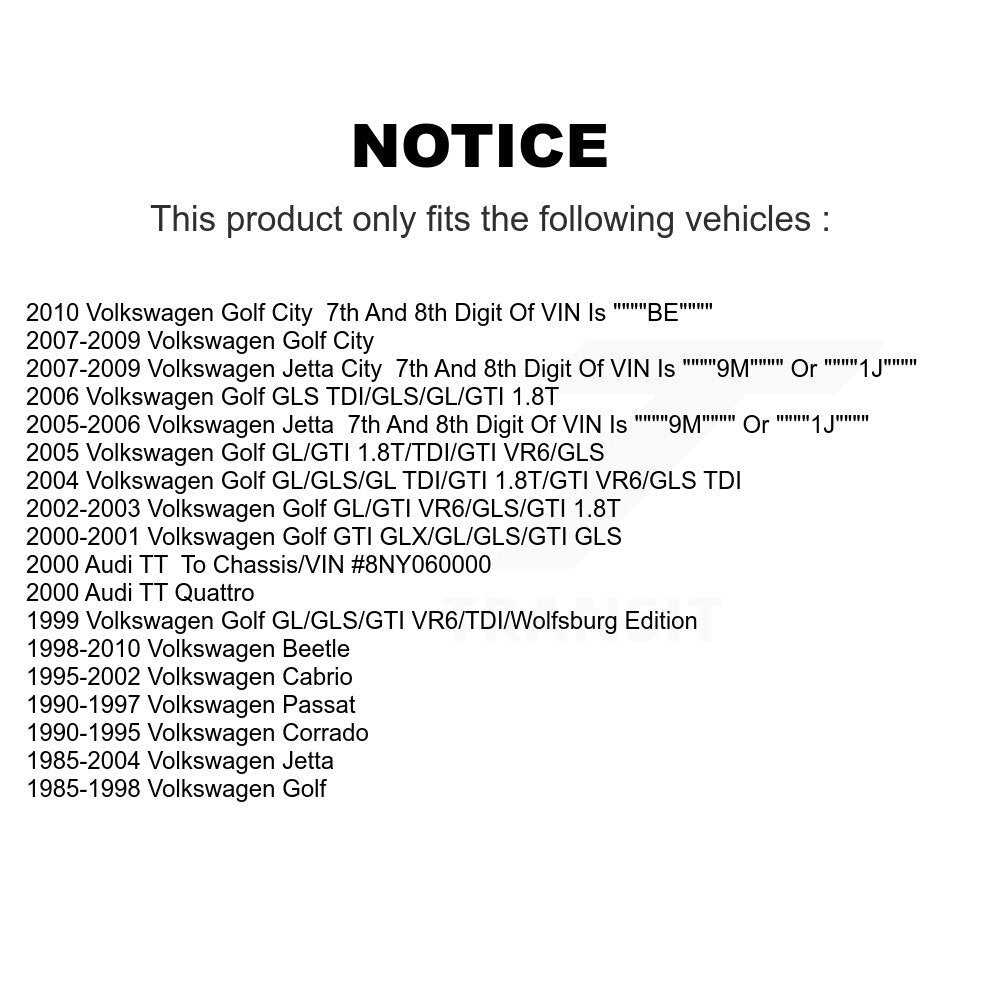 Suspension Control Arm Bushing Front Lower Forward TOR-K90719 For Volkswagen TT