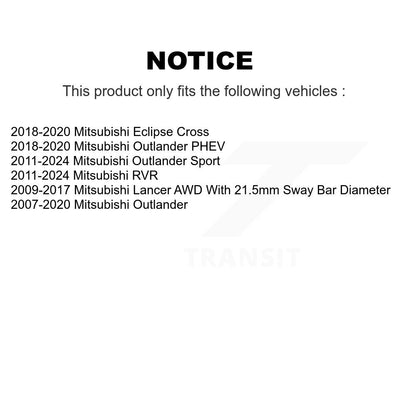 Suspension Stabilizer Bar Bushing Kit Front TOR-TC1003 For Mitsubishi RVR Lancer